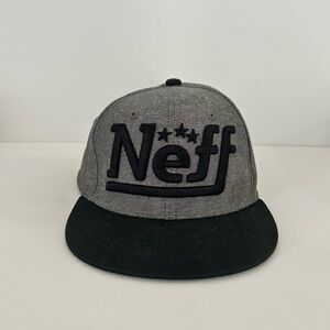 Neff Men's‎ Grey Black Snapback Hat World Champion Style